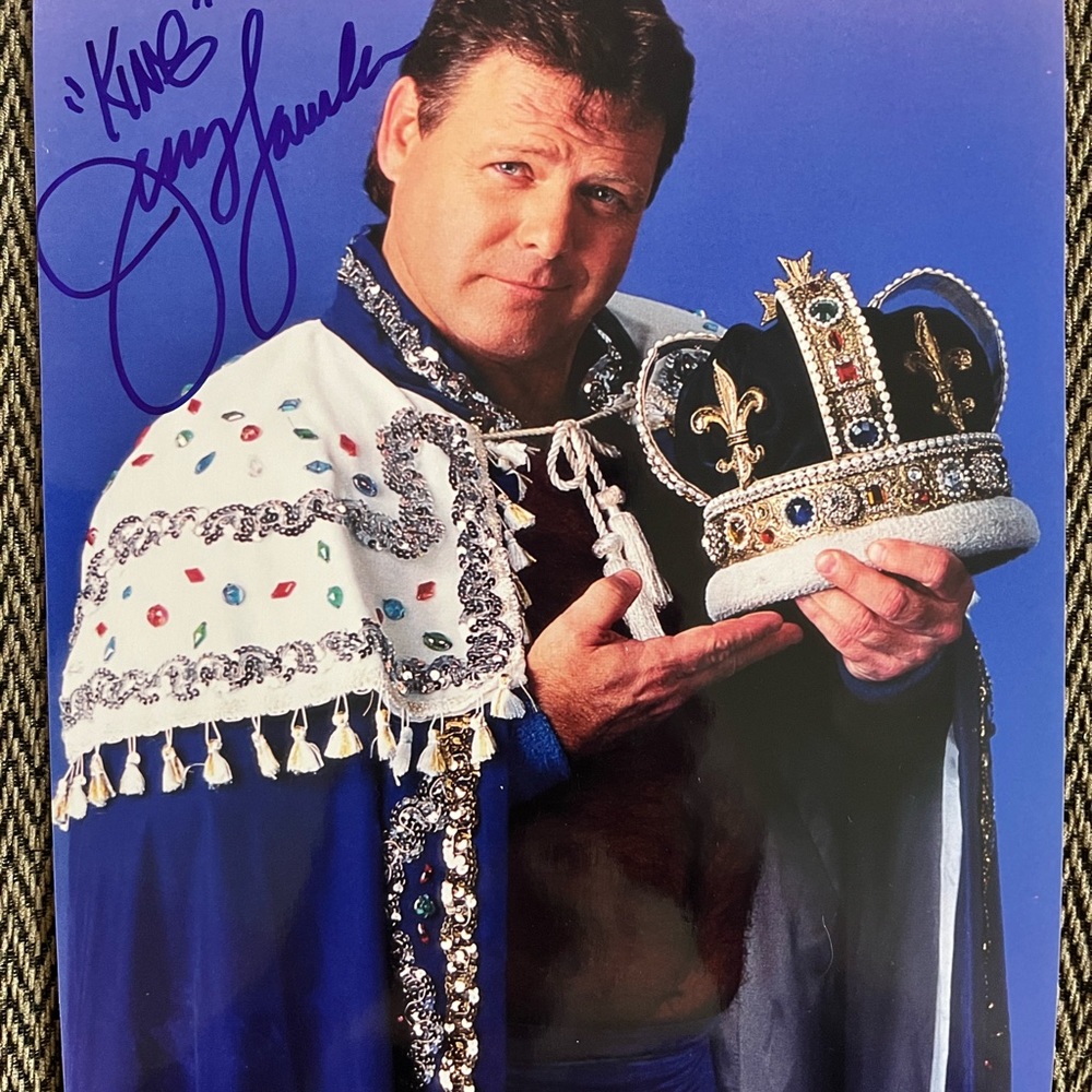 "The King" Jerry Lawler signed 8x10 color photo